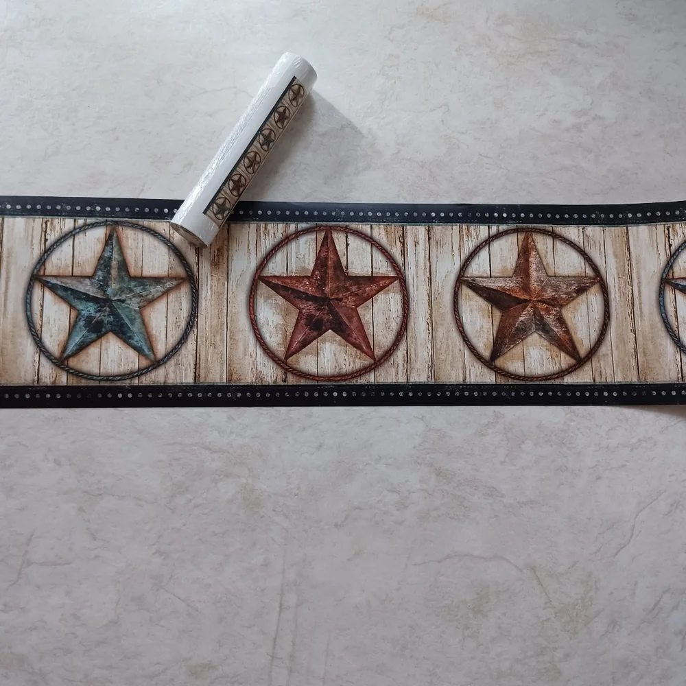 Wallpaper Border Weathered Barn Star